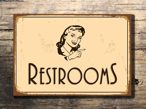 Vintage restroom signs